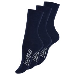 3 Par Navy bl� bambus str�mper med forst�rket h�l og t�