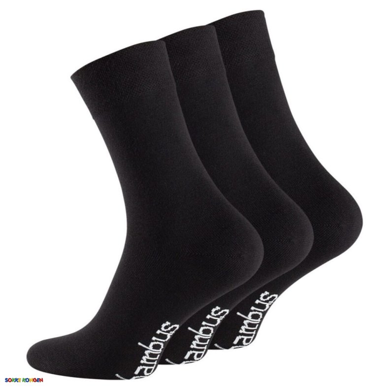 3 Par Sorte bambus str�mper med forst�rket h�l og t�
