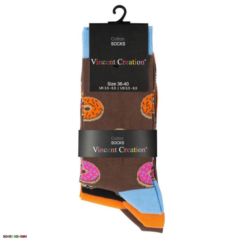 3 Par Vincent Creation Motiv Str�mper med Donuts