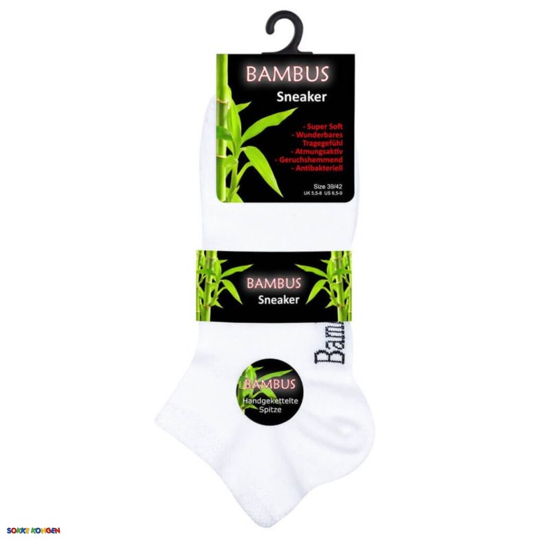 3 Par Hvide bambus ankelstr�mper med forst�rket h�l og t�