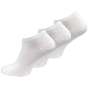 3 Par Hvide bambus ankelstr�mper med forst�rket h�l og t�