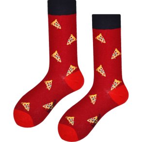 Sjove str�mper med pizza slice motiv
