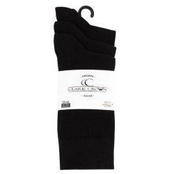 3 Par Clark Crown Sorte Business Bomuldsstr�mper